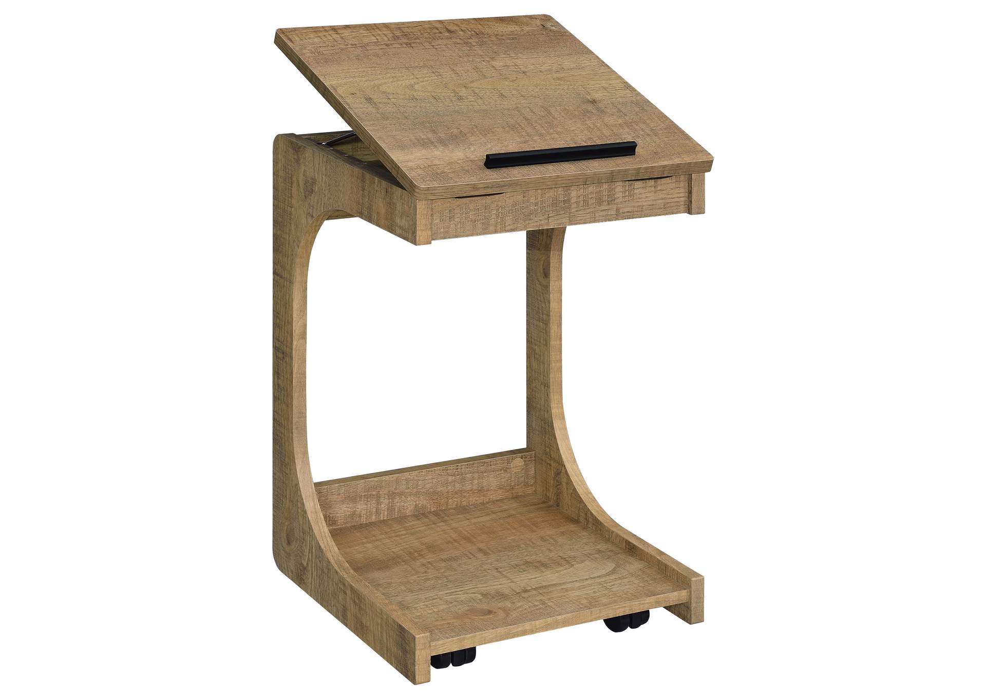 Ralston C-Shaped Lift-Top Sofa Side Table With Casters Mango image 5