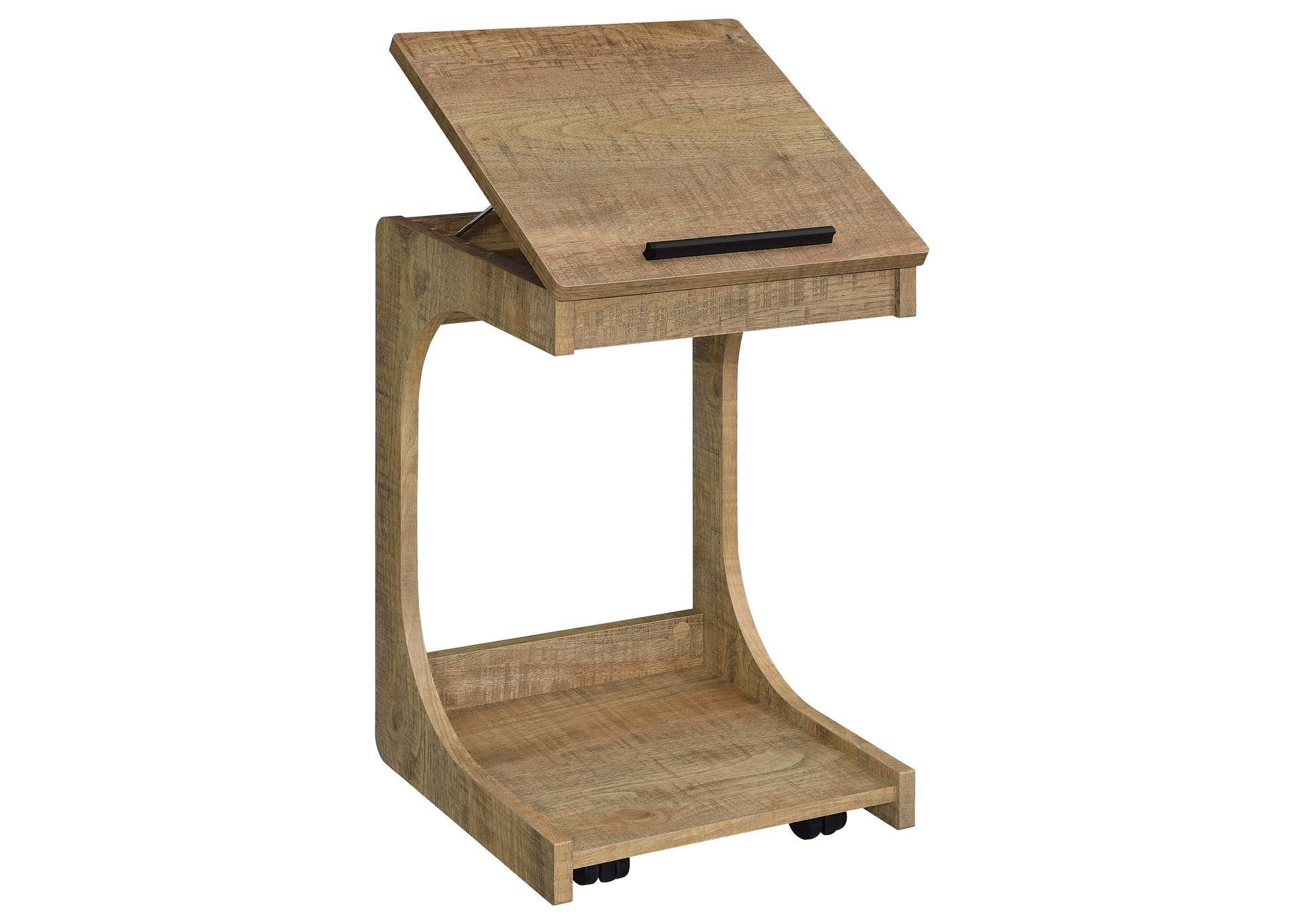 Ralston C-Shaped Lift-Top Sofa Side Table With Casters Mango image 6