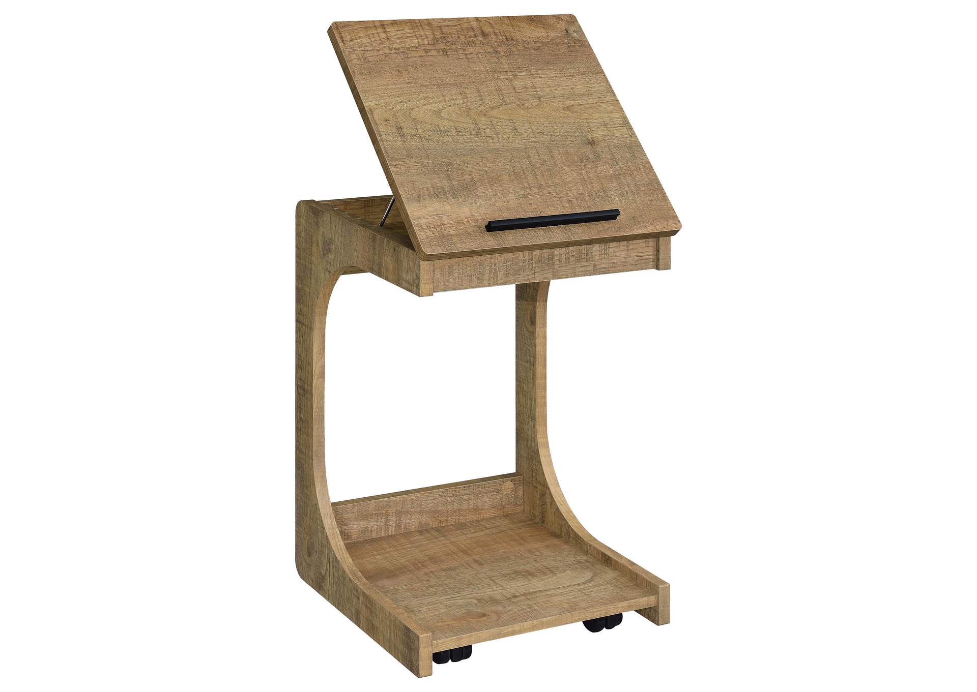 Ralston C-Shaped Lift-Top Sofa Side Table With Casters Mango image 8