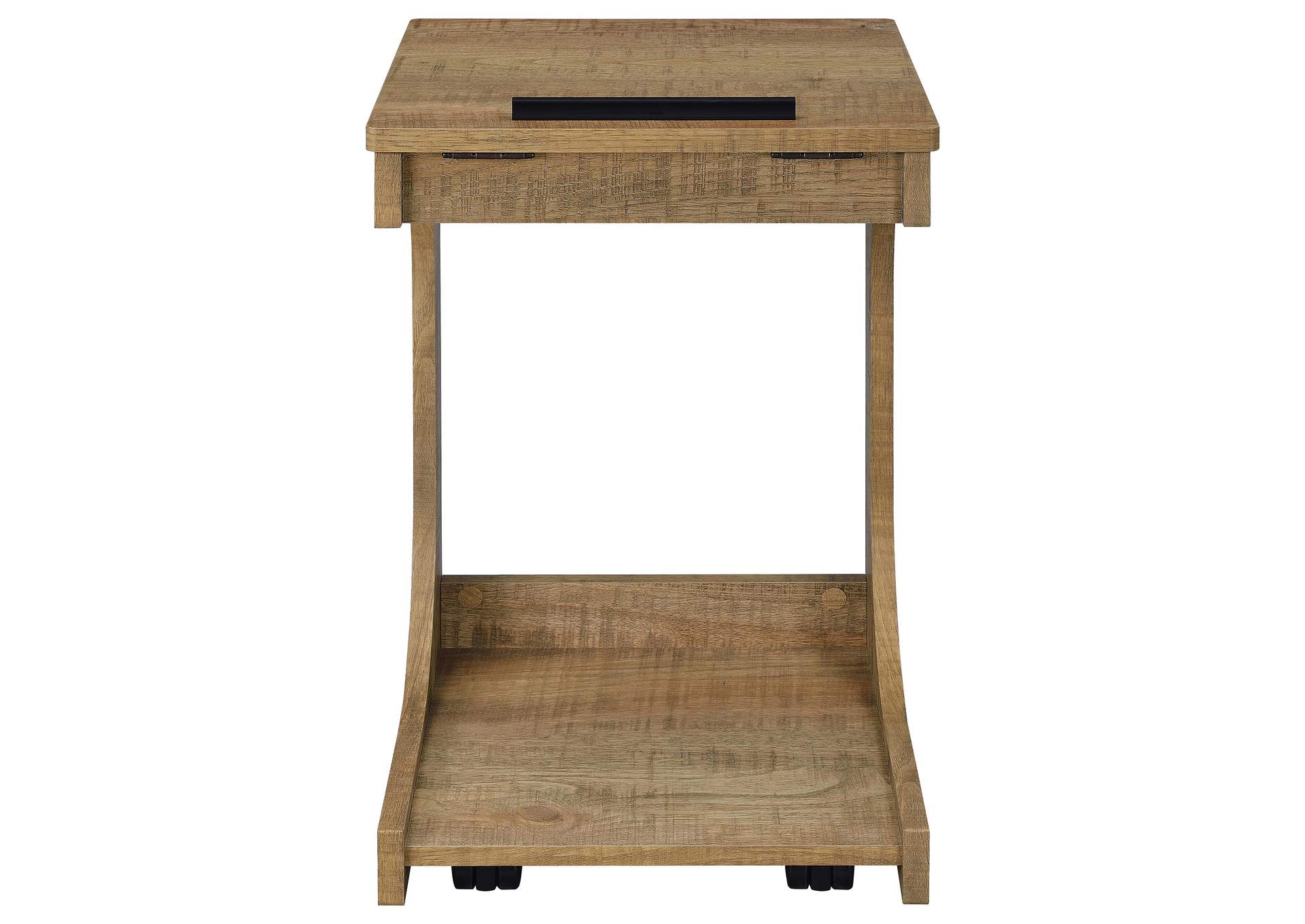 Ralston C-Shaped Lift-Top Sofa Side Table With Casters Mango image 9