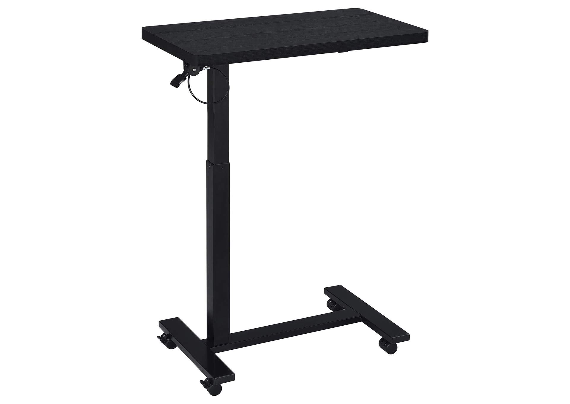 Westpark Pneumatic Adjustable C-Shape Side Table with Casters Black image 5