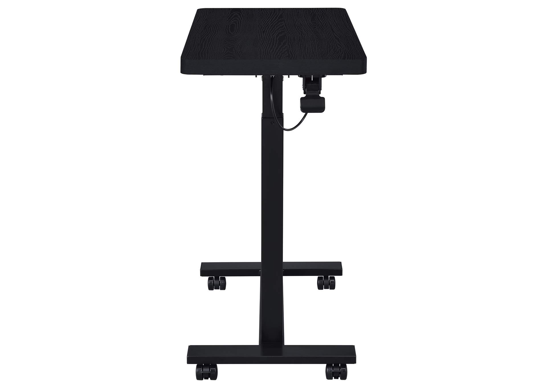 Westpark Pneumatic Adjustable C-Shape Side Table with Casters Black image 9