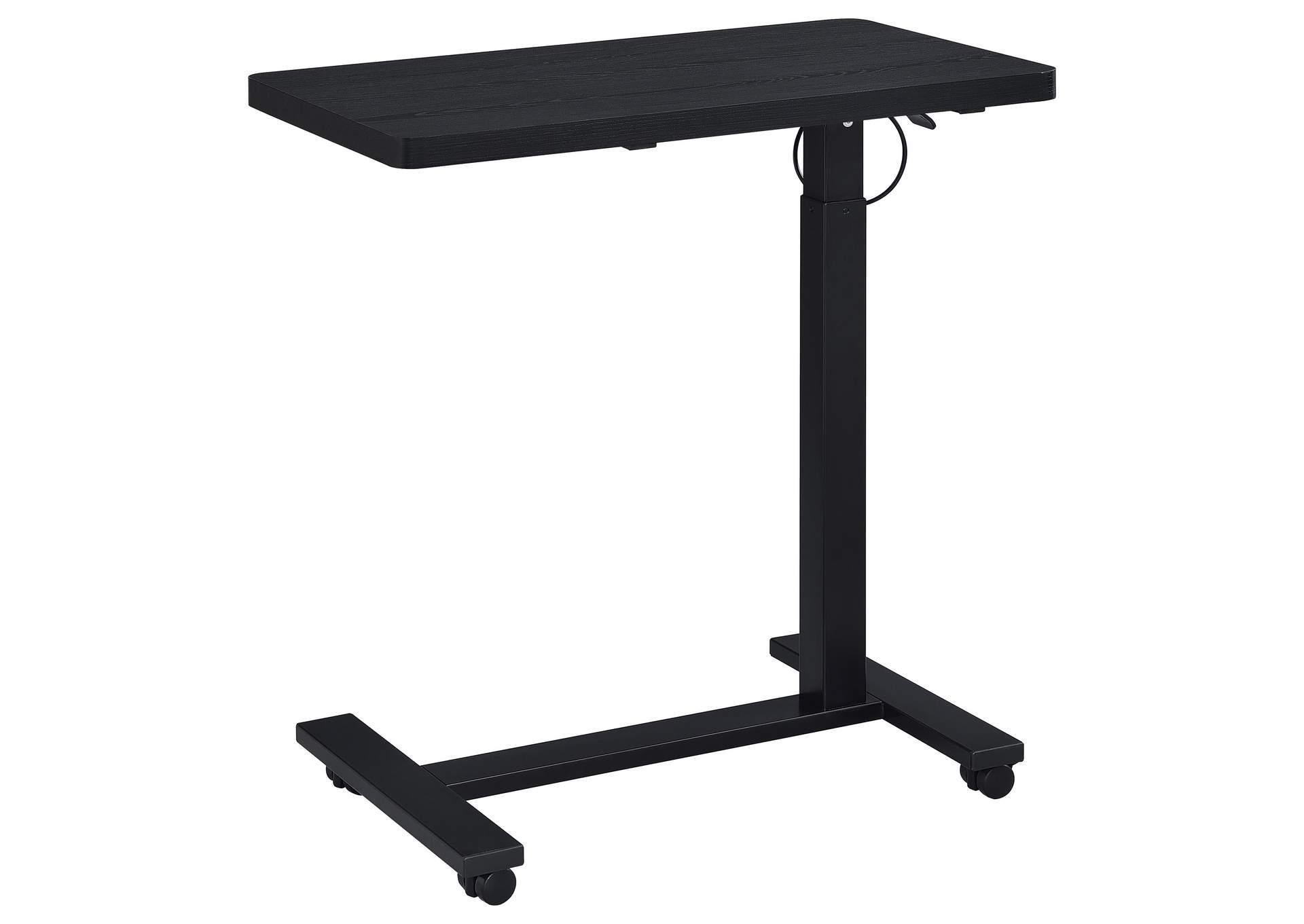 Westpark Pneumatic Adjustable C-Shape Side Table with Casters Black image 10