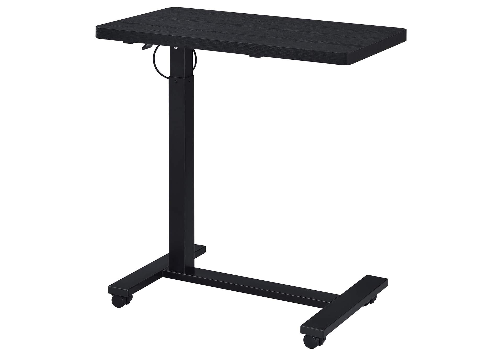 Westpark Pneumatic Adjustable C-Shape Side Table with Casters Black image 11