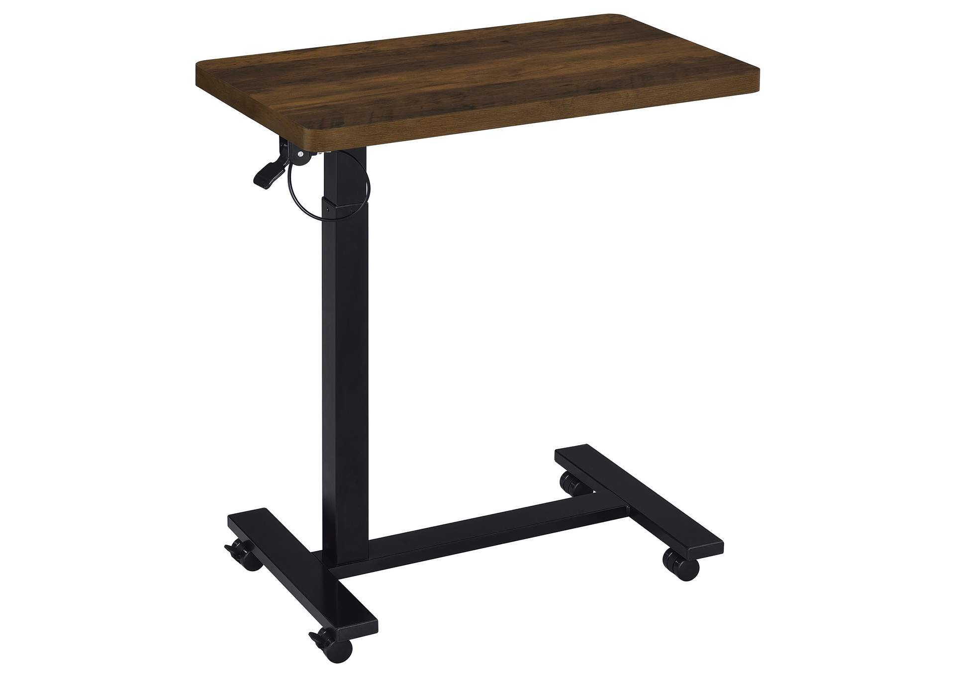 Westpark Pneumatic Adjustable C-Shape Side Table with Casters Dark Pine image 4