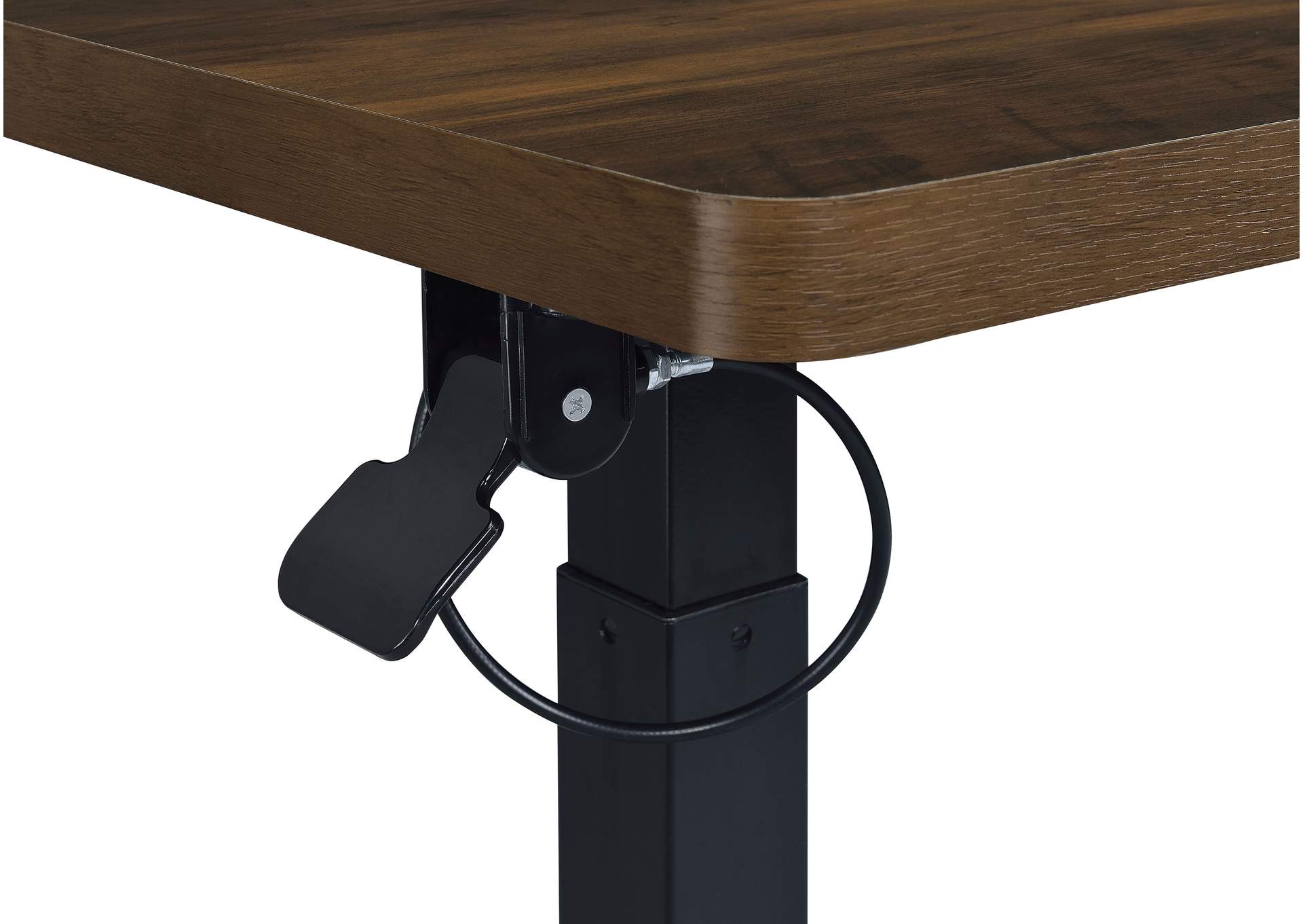 Westpark Pneumatic Adjustable C-Shape Side Table with Casters Dark Pine image 13