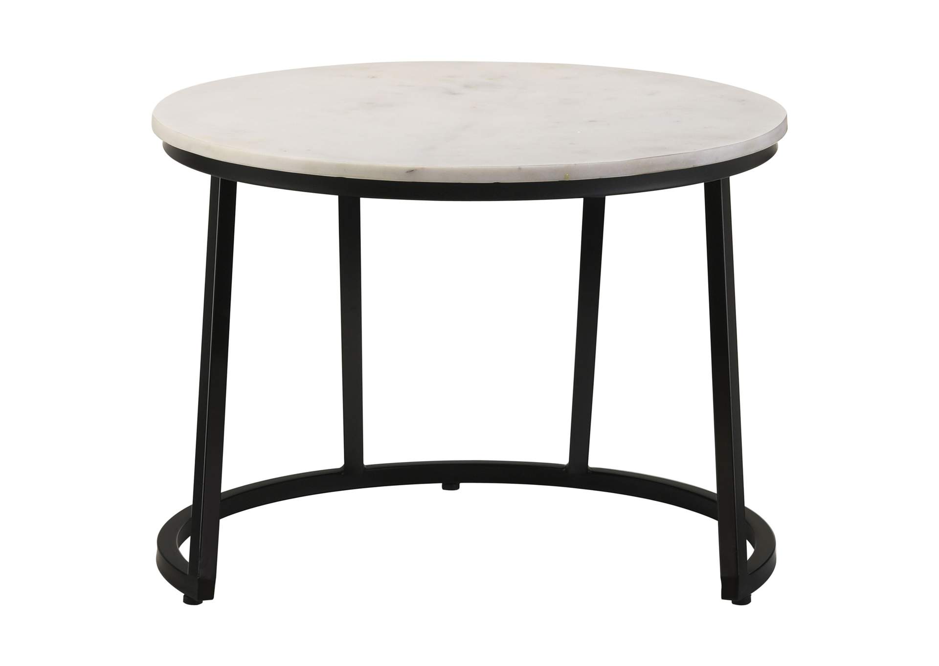 Miguel Round Marble Top Coffee Table White and Black