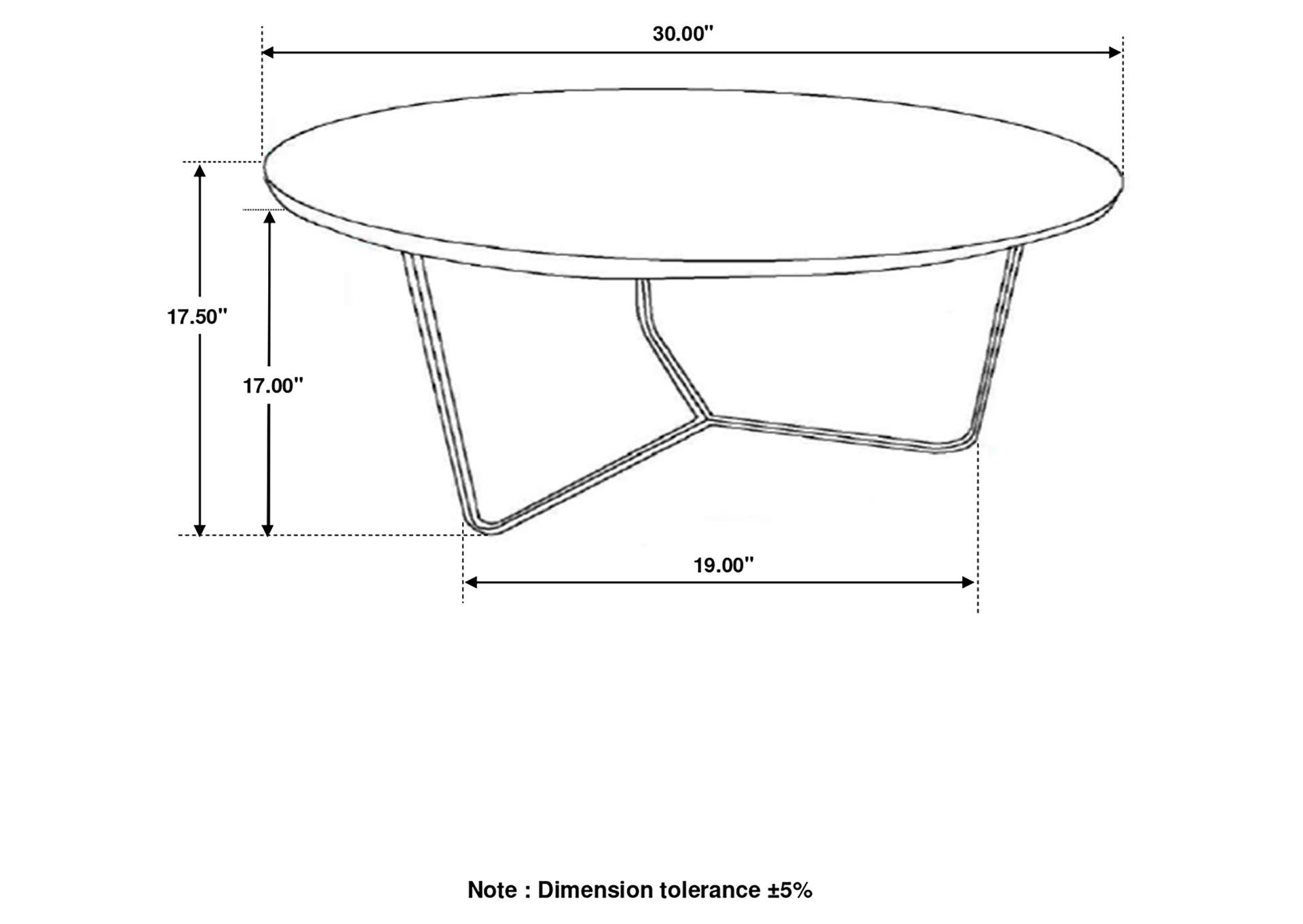 Yaritza Round Mango Wood Coffee Table Natural and Gunmetal
