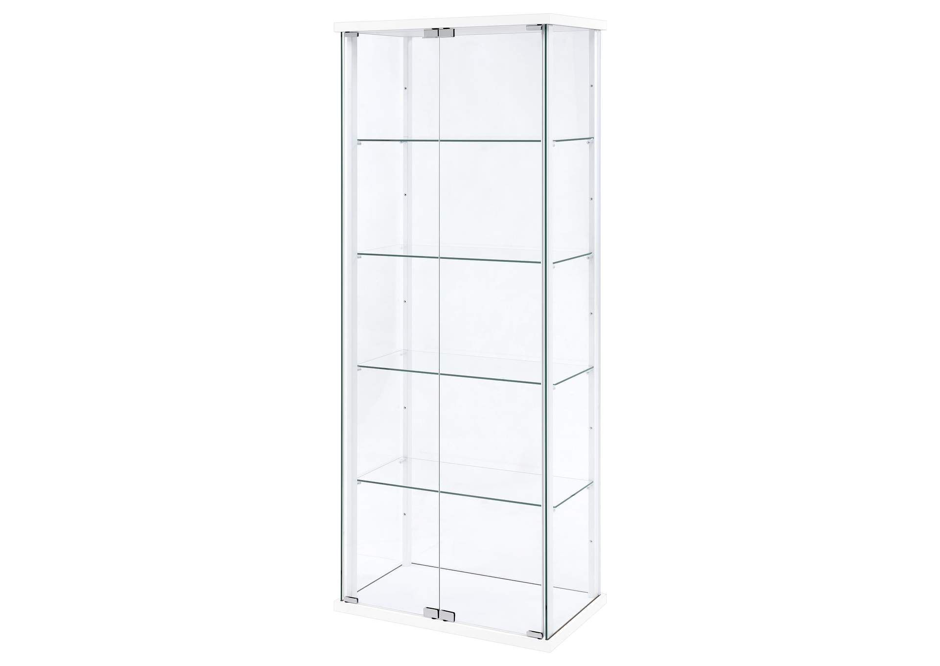 Delphinium 4-Shelf Clear Glass Curio Display Cabinet White image 5
