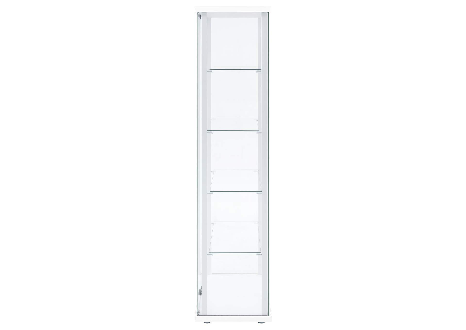 Delphinium 4-Shelf Clear Glass Curio Display Cabinet White image 6