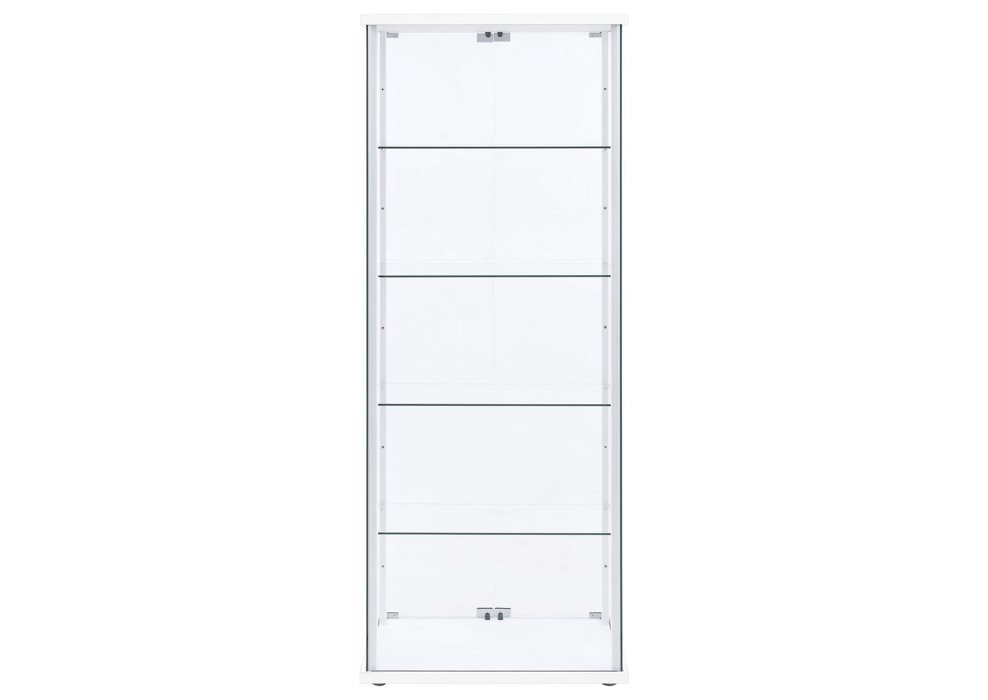 Delphinium 4-Shelf Clear Glass Curio Display Cabinet White image 8