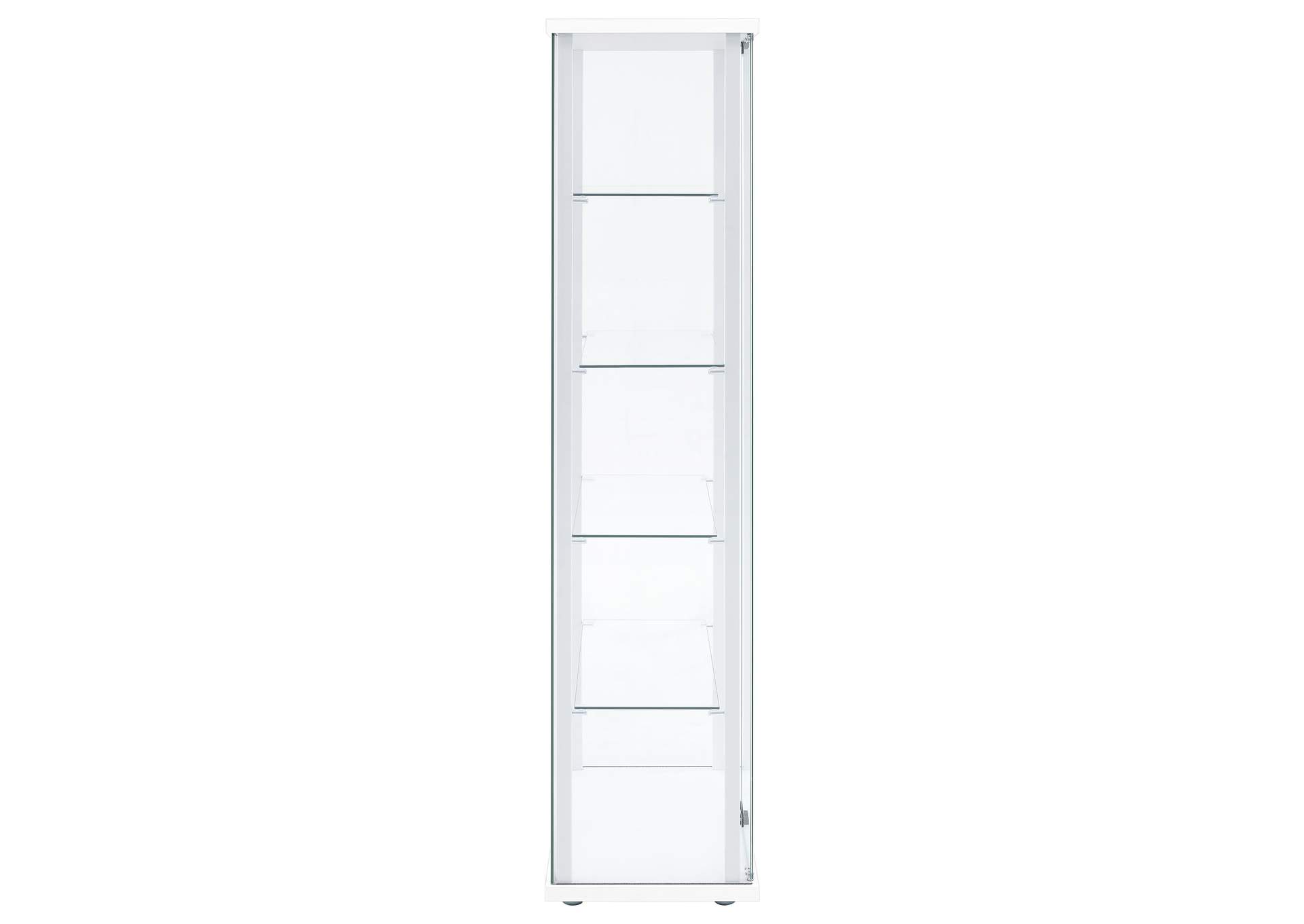 Delphinium 4-Shelf Clear Glass Curio Display Cabinet White image 10