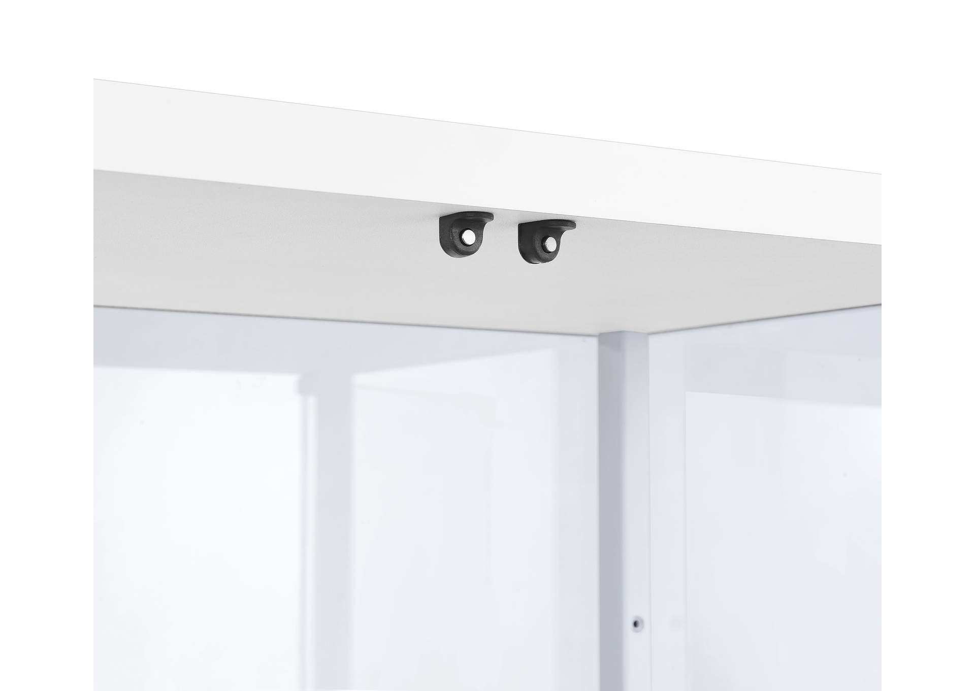 Delphinium 4-Shelf Clear Glass Curio Display Cabinet White image 11