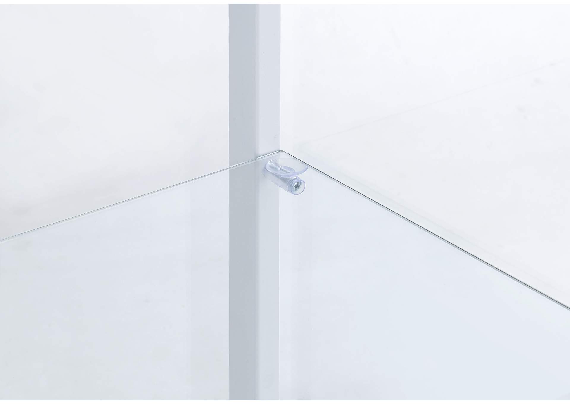 Delphinium 4-Shelf Clear Glass Curio Display Cabinet White image 12