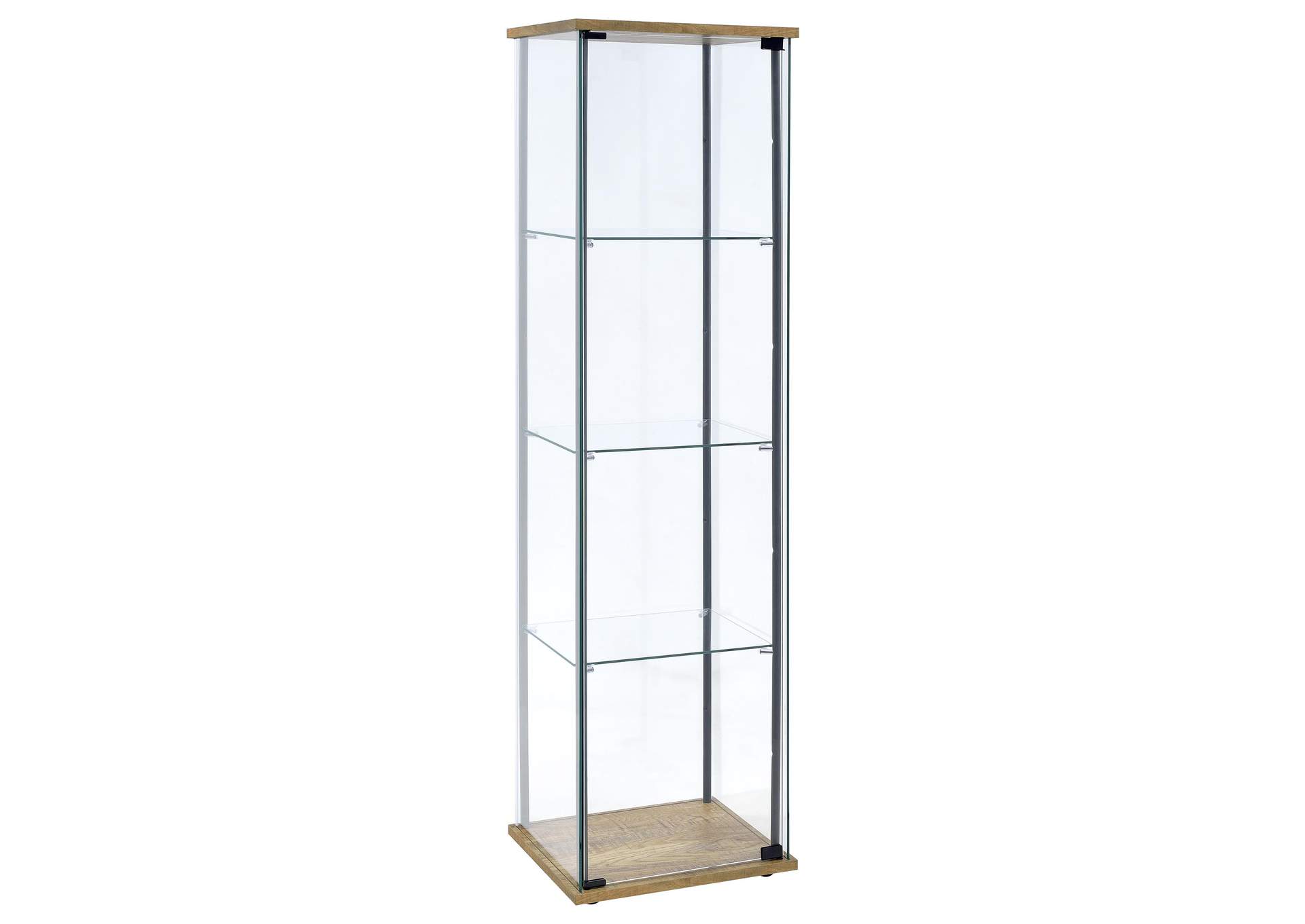 Bellatrix 3-shelf Clear Glass Curio Cabinet Mango image 1