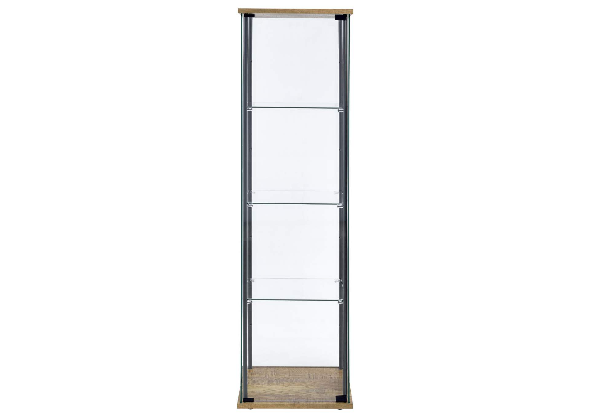 Bellatrix 3-shelf Clear Glass Curio Cabinet Mango image 4