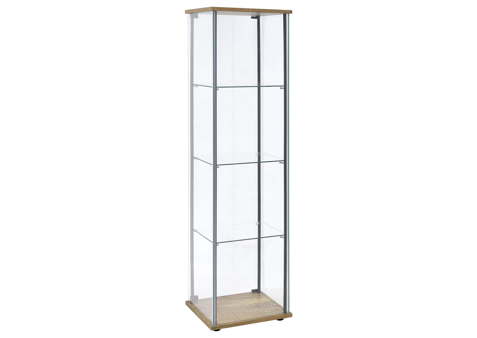 Bellatrix 3-shelf Clear Glass Curio Cabinet Mango image 6