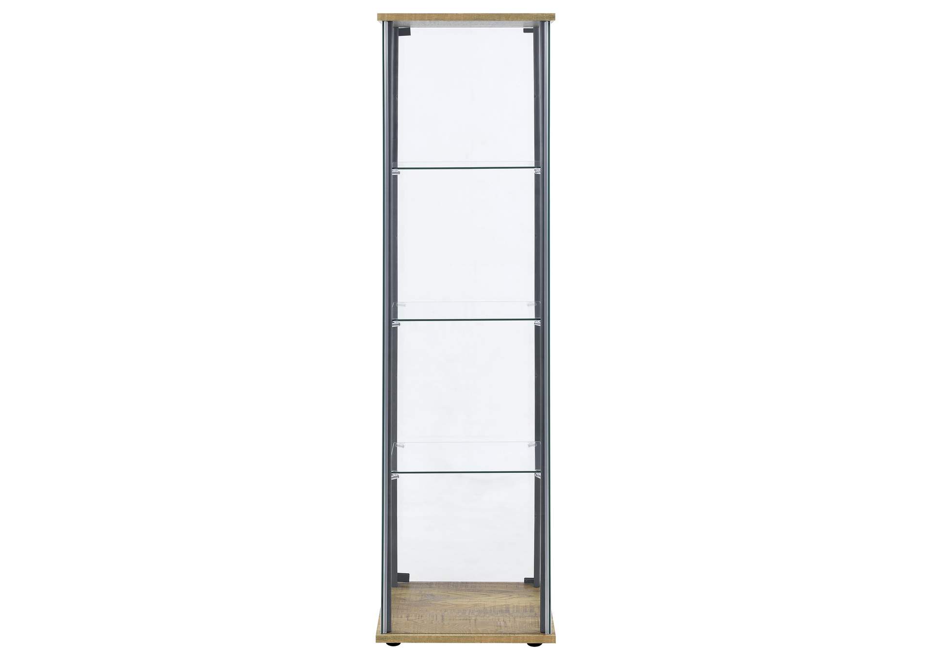 Bellatrix 3-shelf Clear Glass Curio Cabinet Mango image 7