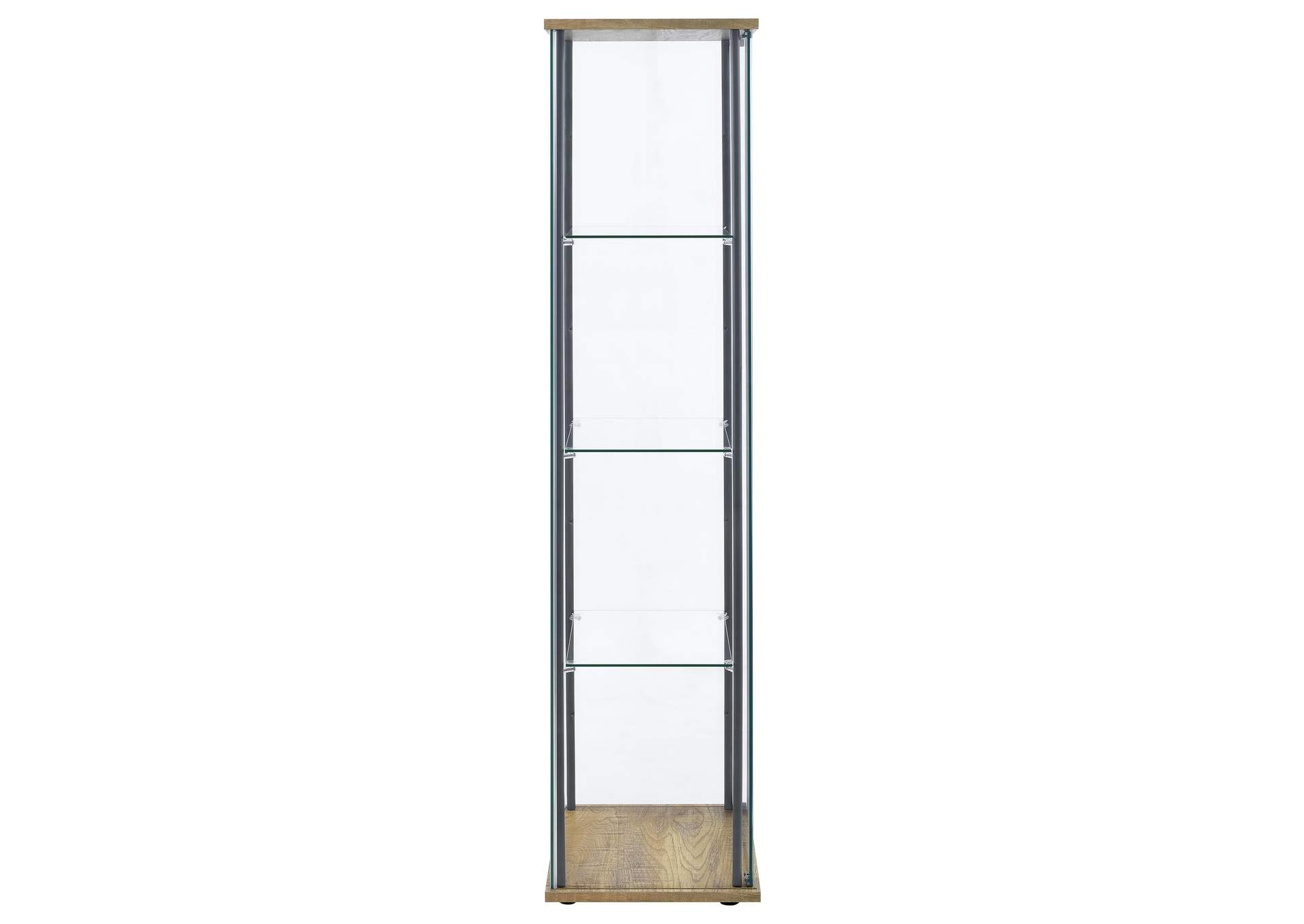 Bellatrix 3-shelf Clear Glass Curio Cabinet Mango image 8