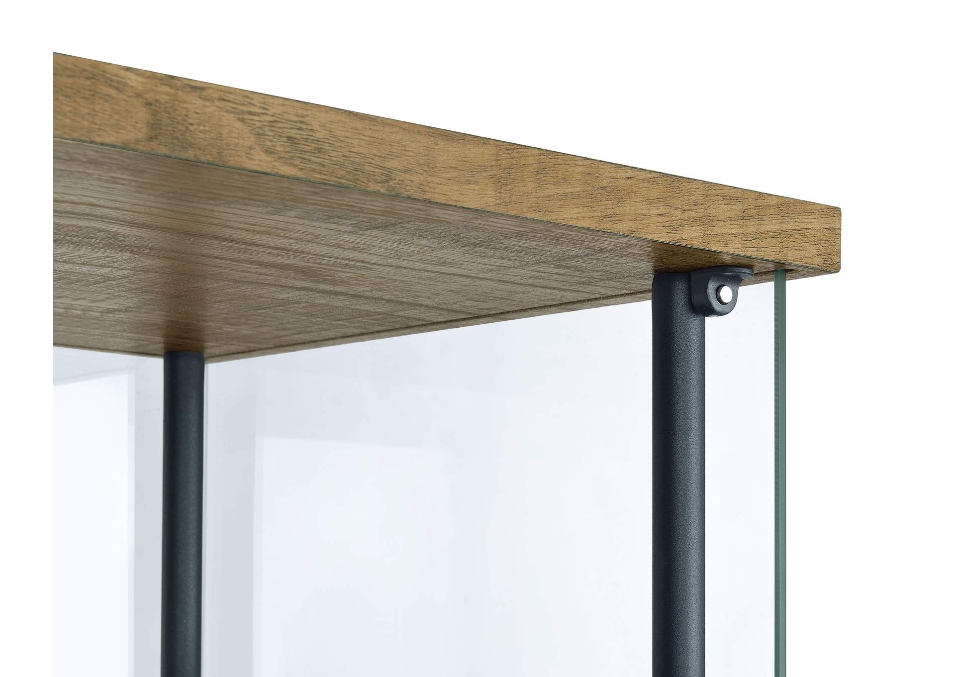 Bellatrix 3-shelf Clear Glass Curio Cabinet Mango image 9