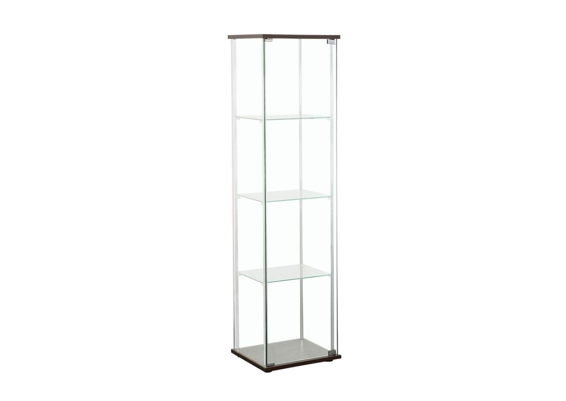 Bellatrix Rectangular 4shelf Curio White and Clear