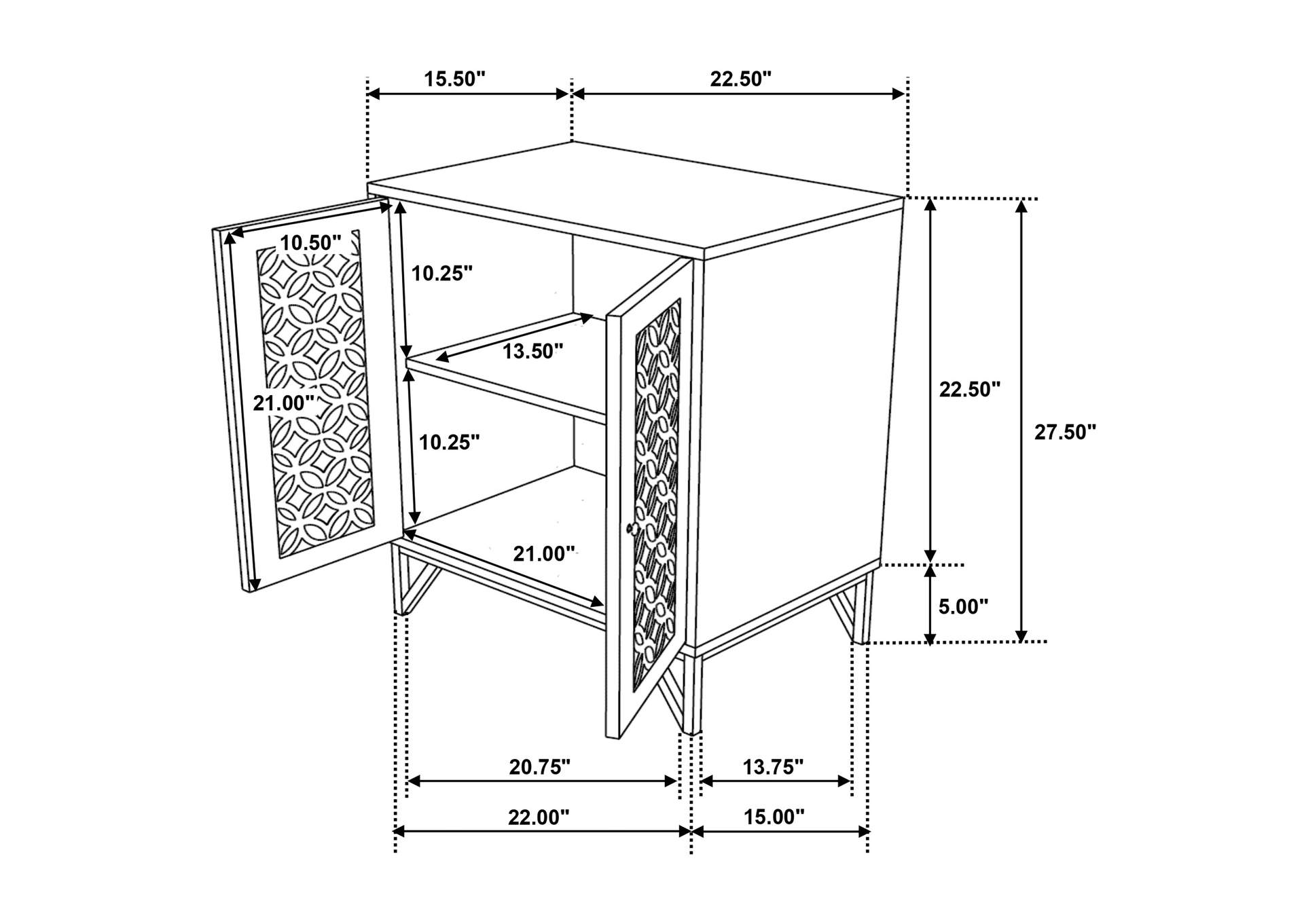 Zaria 2-door Wooden Accent Cabinet Brown
