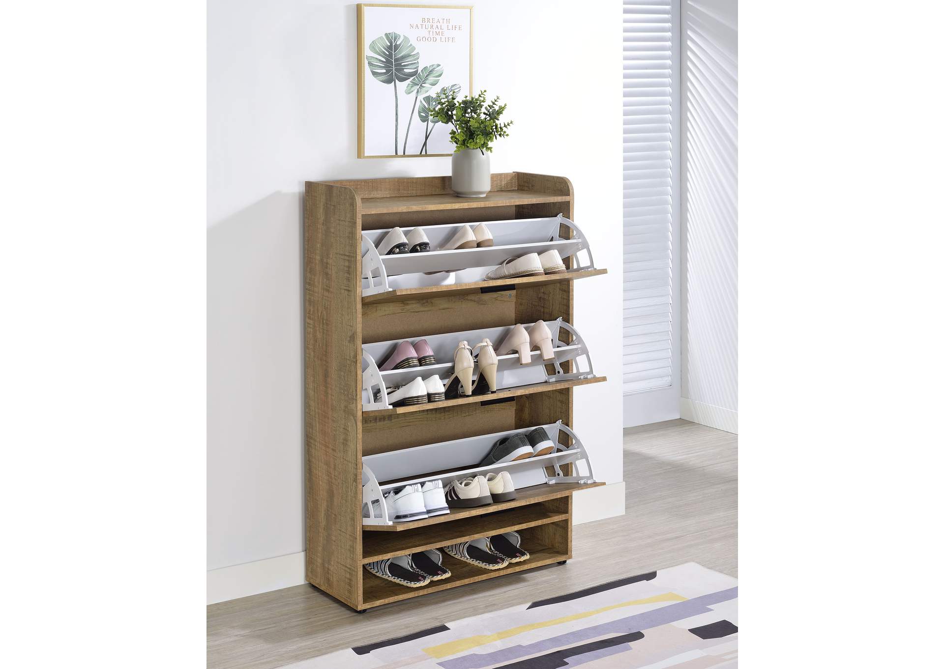 Denia 3-tier Engineered Wood Shoe Cabinet Mango image 4