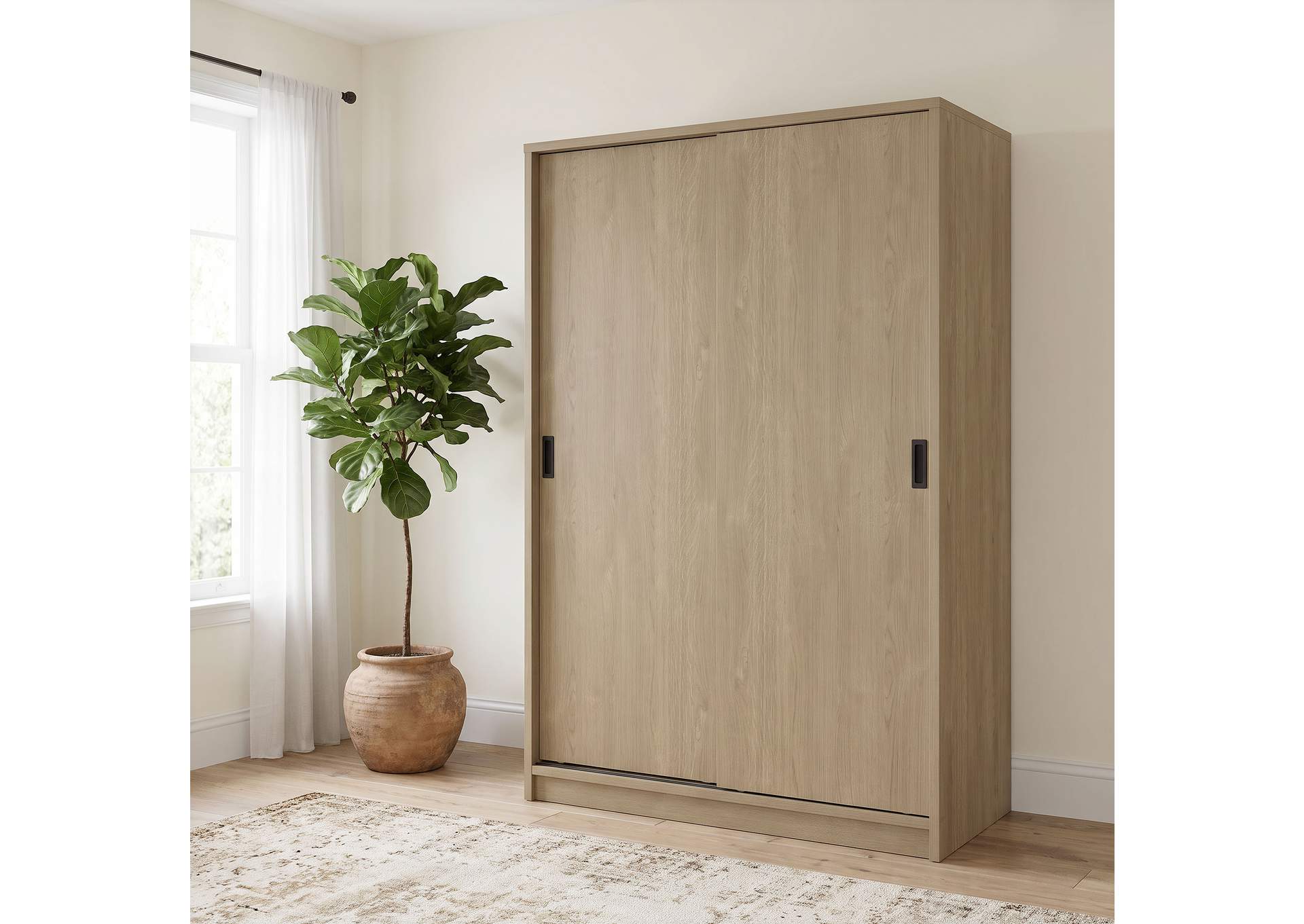 Noble 2-door Bedroom Wardrobe Storage Cabinet Armoire Latte image 4