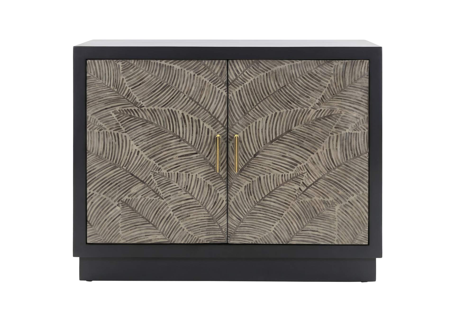 Kerrick 2-door Bone Inlay Accent Cabinet Beige and Black image 4
