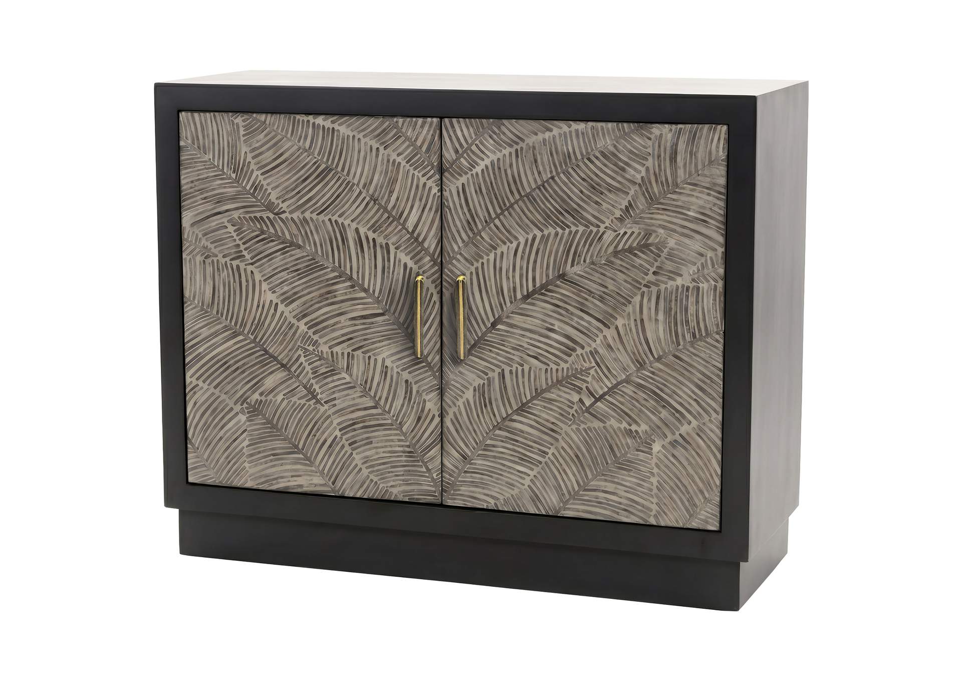 Kerrick 2-door Bone Inlay Accent Cabinet Beige and Black image 6