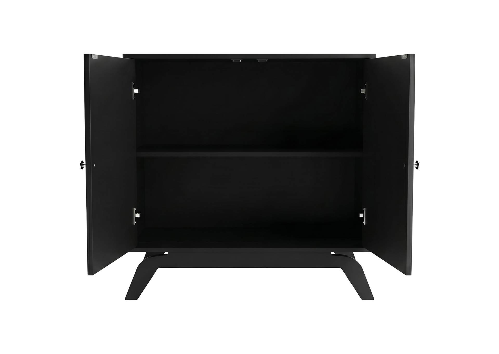 Marlon 2-door Floral Bone Inlay Accent Cabinet Black image 5