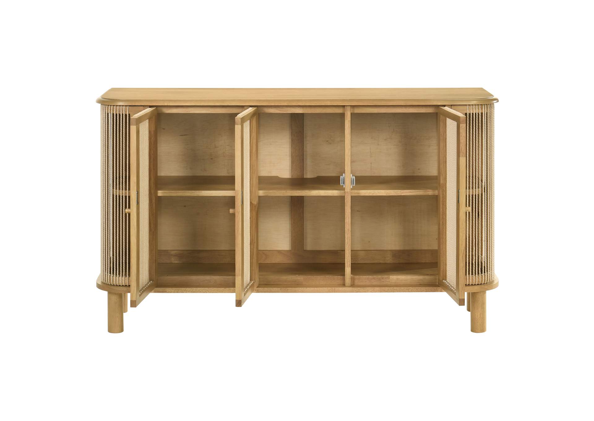Ervine 3-Door Rope Panel Sideboard Accent Storage Cabinet Natural image 5