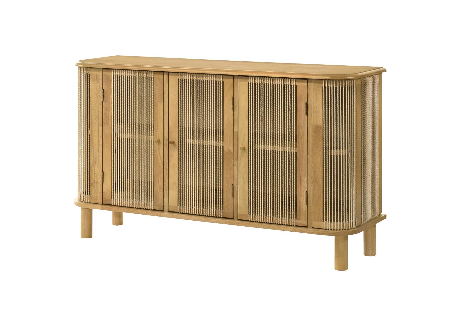 Ervine 3-Door Rope Panel Sideboard Accent Storage Cabinet Natural image 6