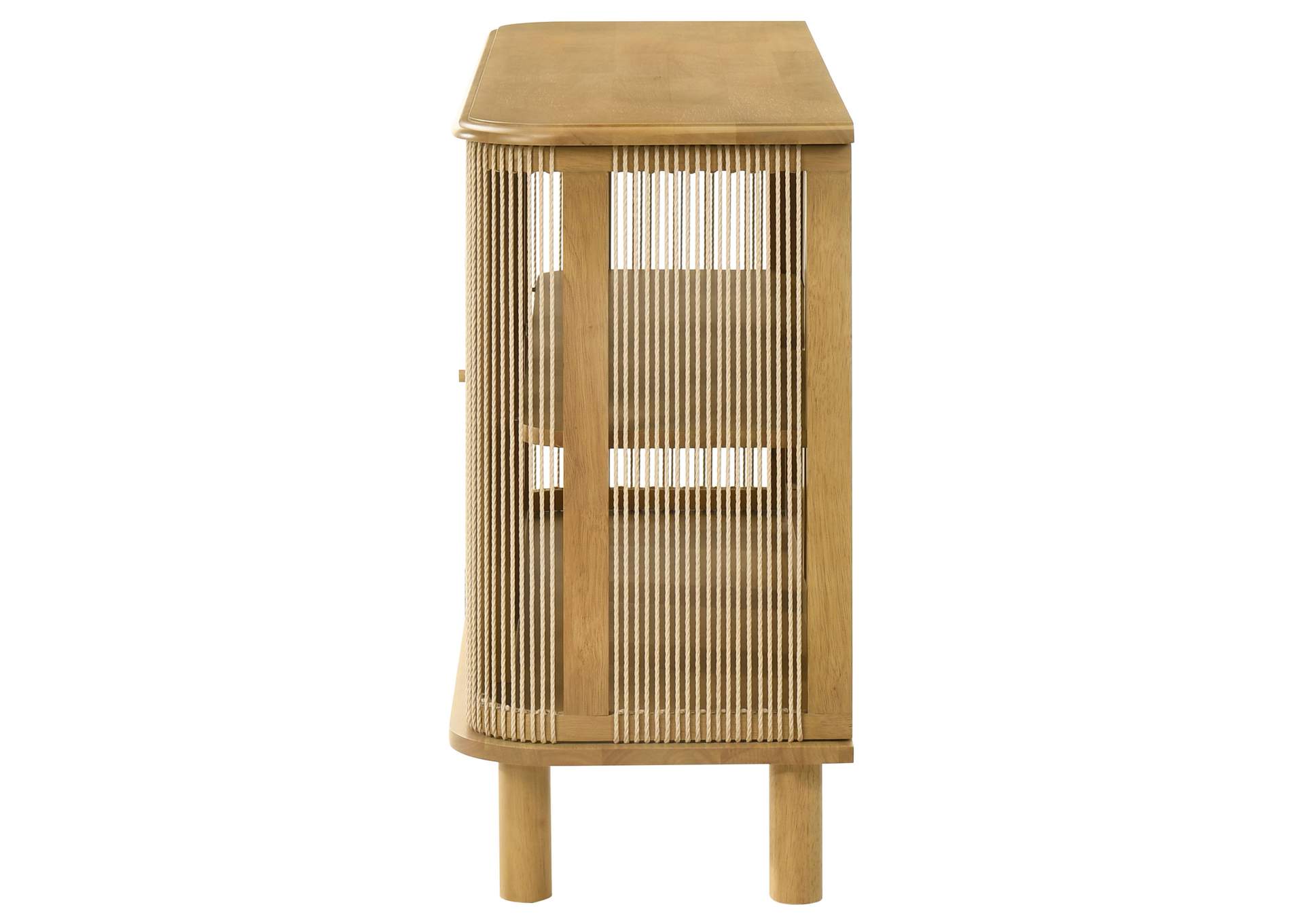 Ervine 3-Door Rope Panel Sideboard Accent Storage Cabinet Natural image 7