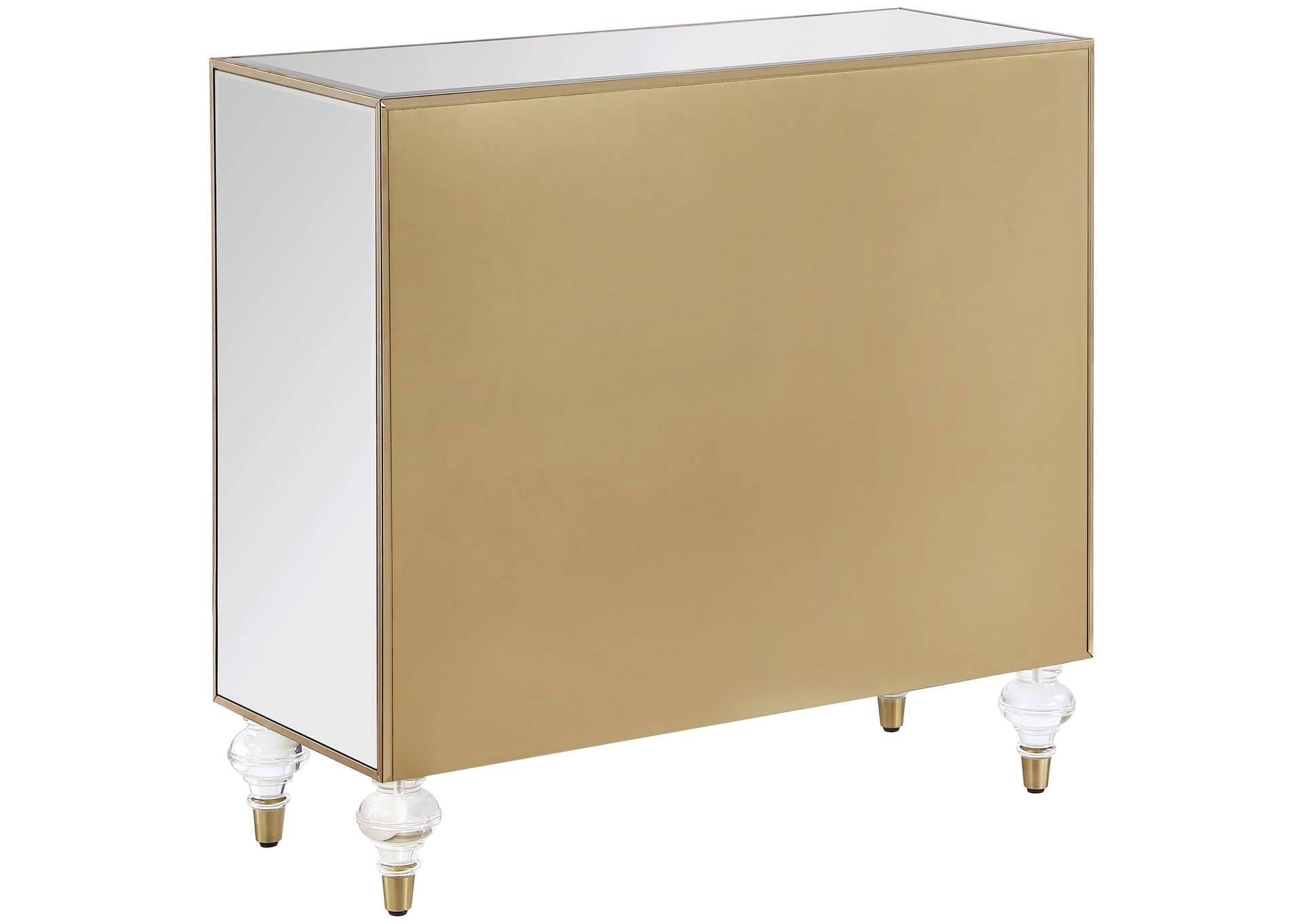 Astilbe 2-door Accent Cabinet Mirror and Champagne