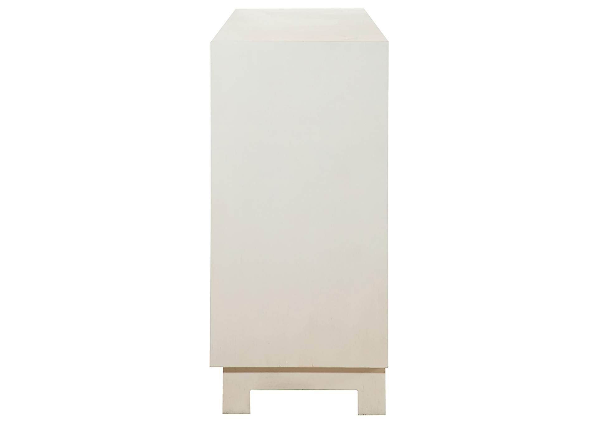 Voula Rectangular 4-door Accent Cabinet White and Gold