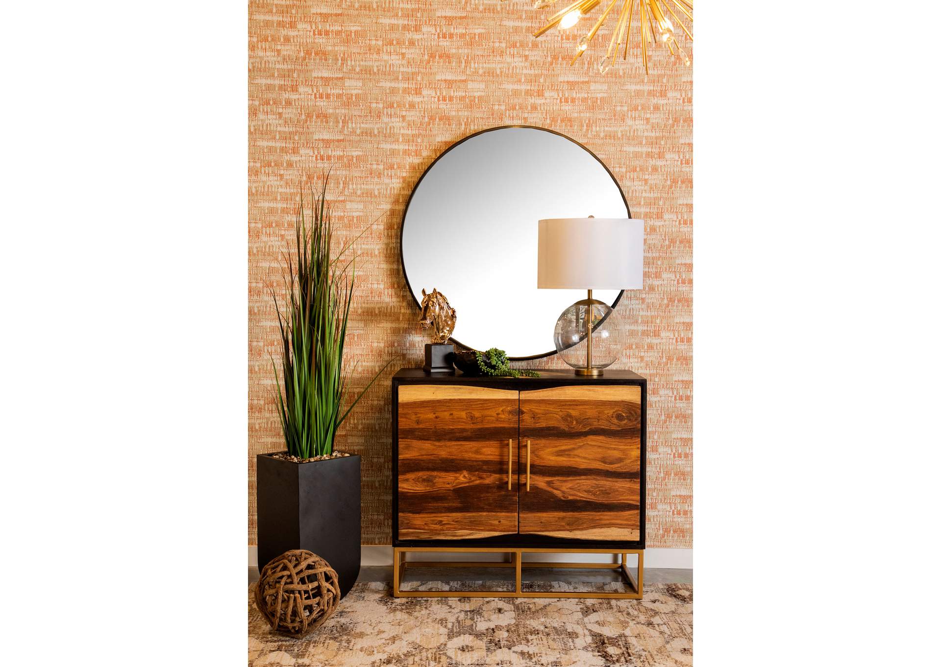 Zara 2-door 40-inch Wood Accent Storage Cabinet Black Walnut image 7