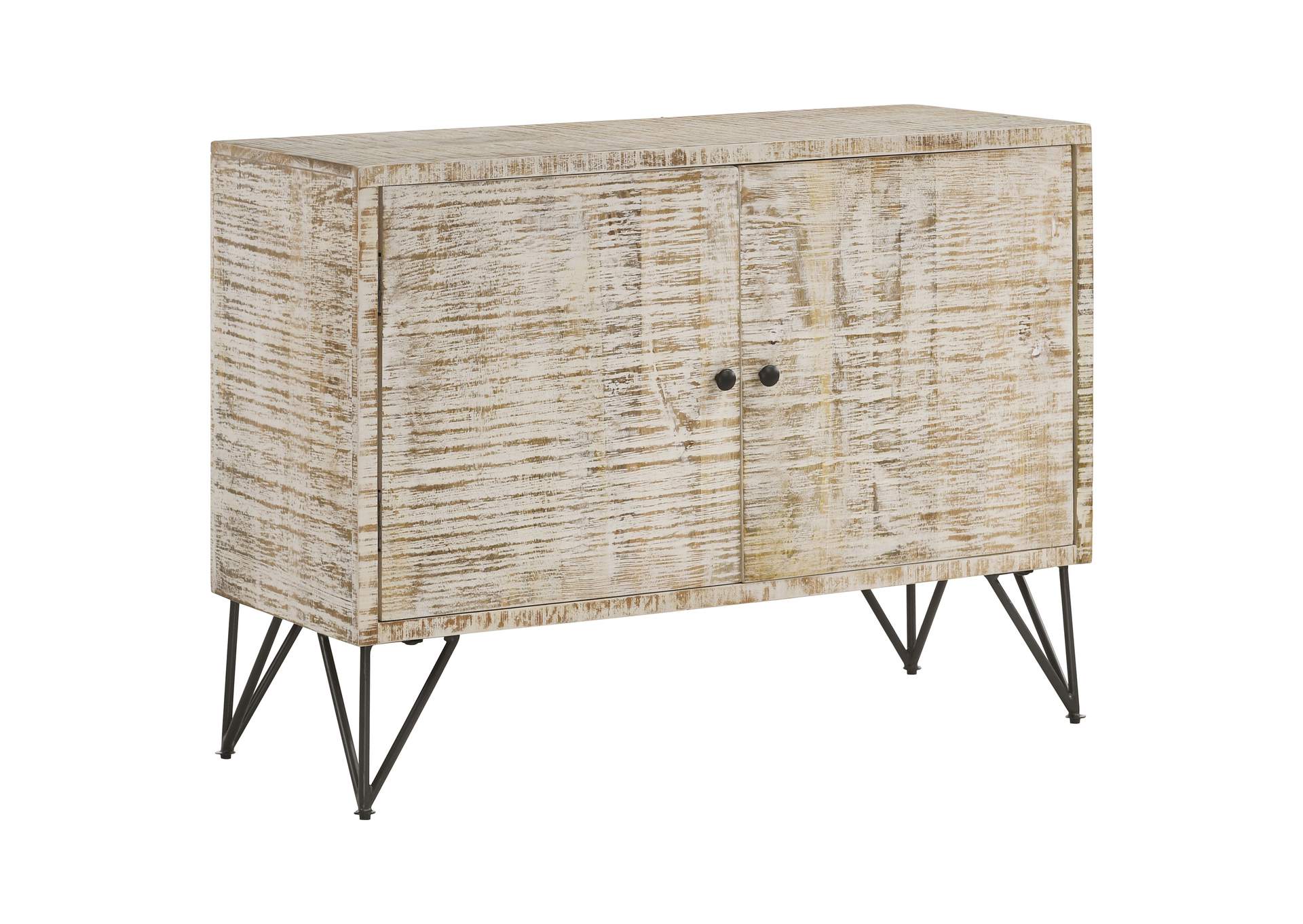 Eileen 2-door Wood Storage Accent Cabinet White Washed
