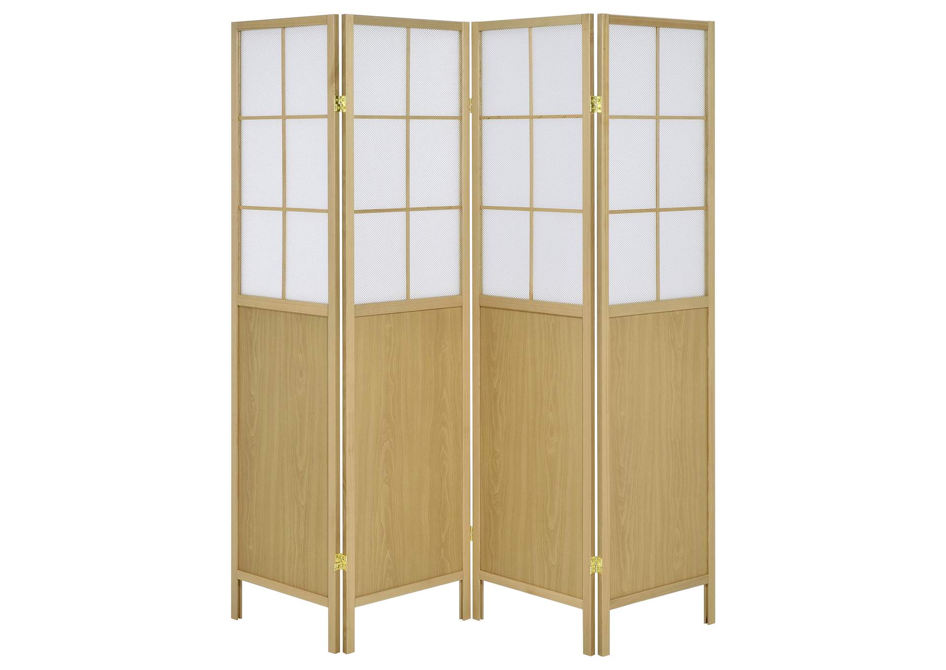 Edwards 4-Panel Room Divider Folding Shoji Screen Natural