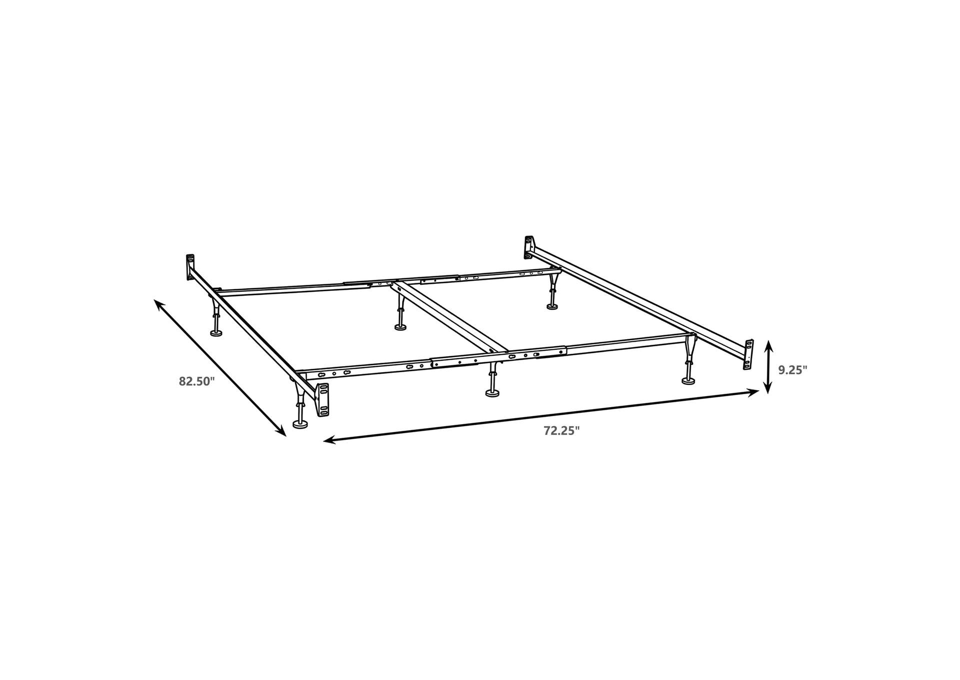 Esme California King Bed Frame Black (Headboard & Footboard) image 3