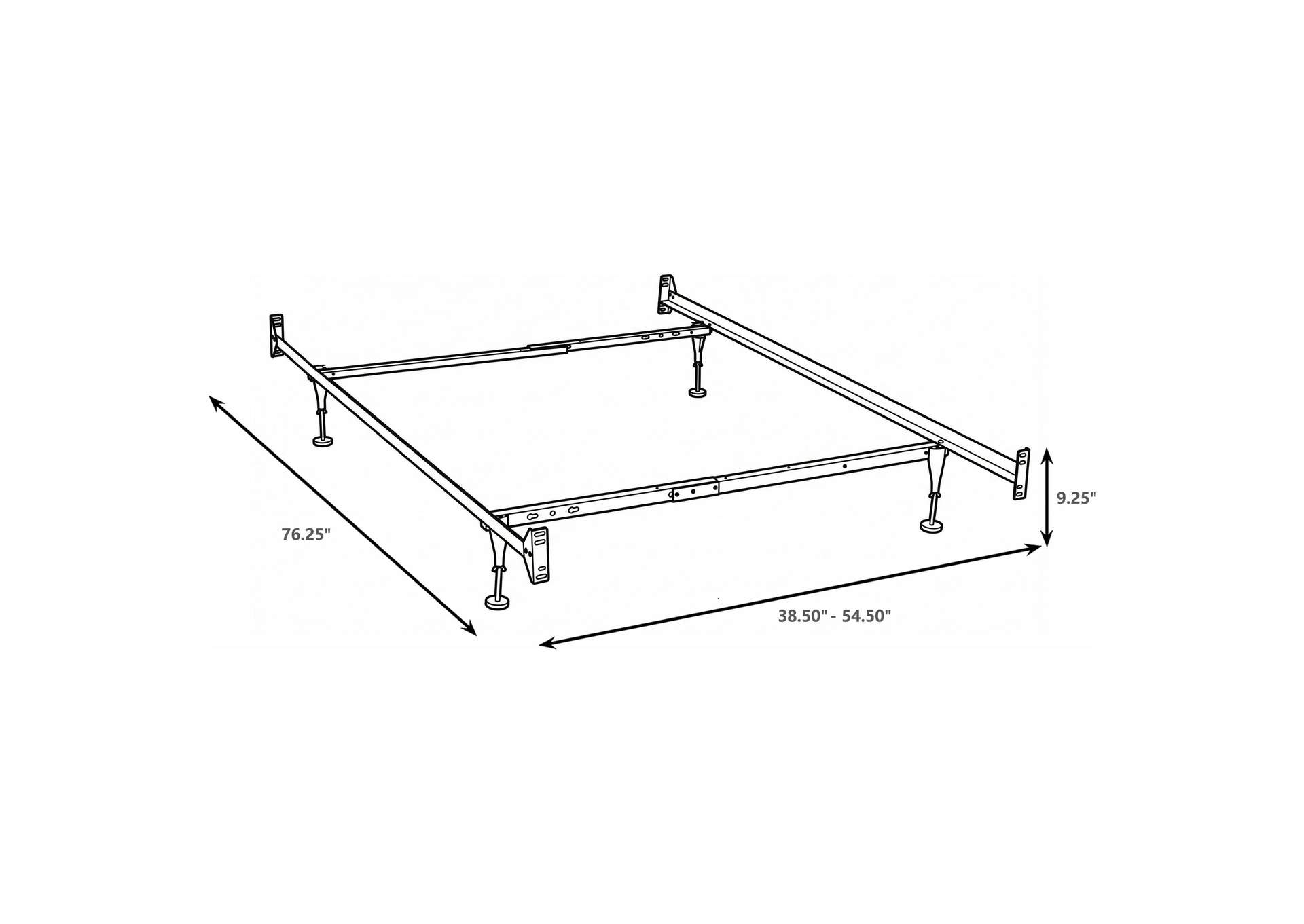 Esme Twin or Full Bed Frame Black (Headboard & Footboard) image 3