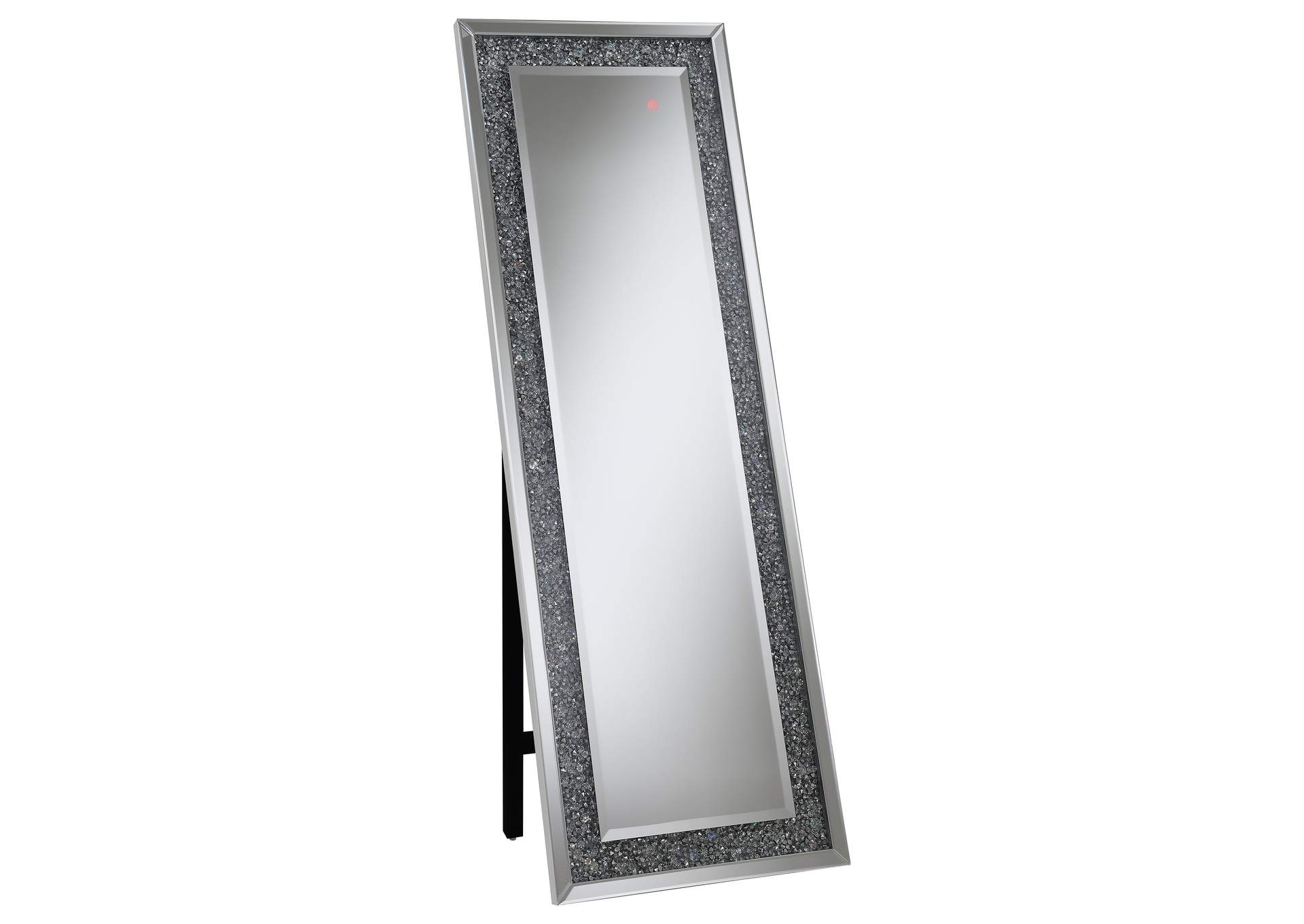 Carisi 22 x 61 Inch Crystal Acrylic Standing Mirror Silver