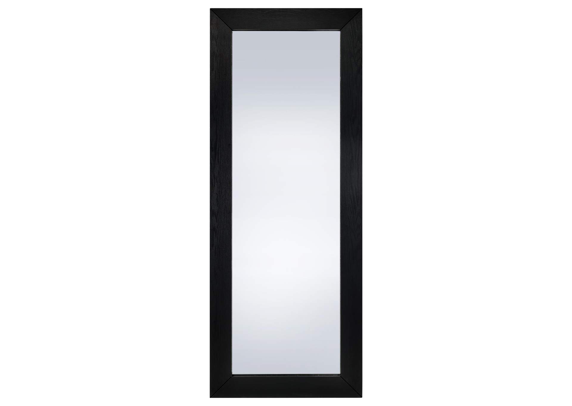 Cadence Tempered Glass Full Length Standing Mirror Black Oak