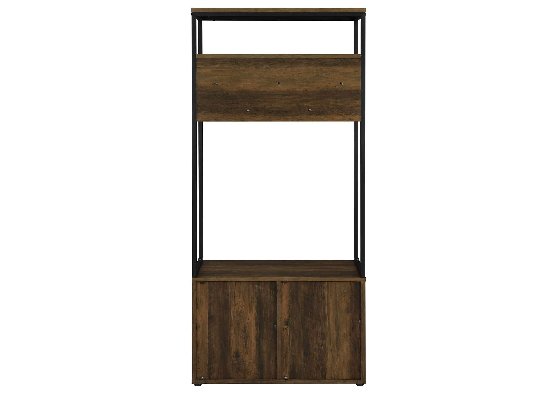 Quincy 2-door Coat Rack Hall Tree Storage Bench Dark Pine