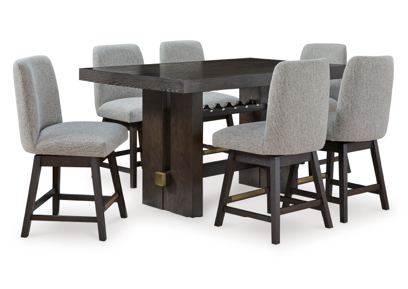 Mesa de comedor Burkhaus altura mostrador con 6 sillas image 1