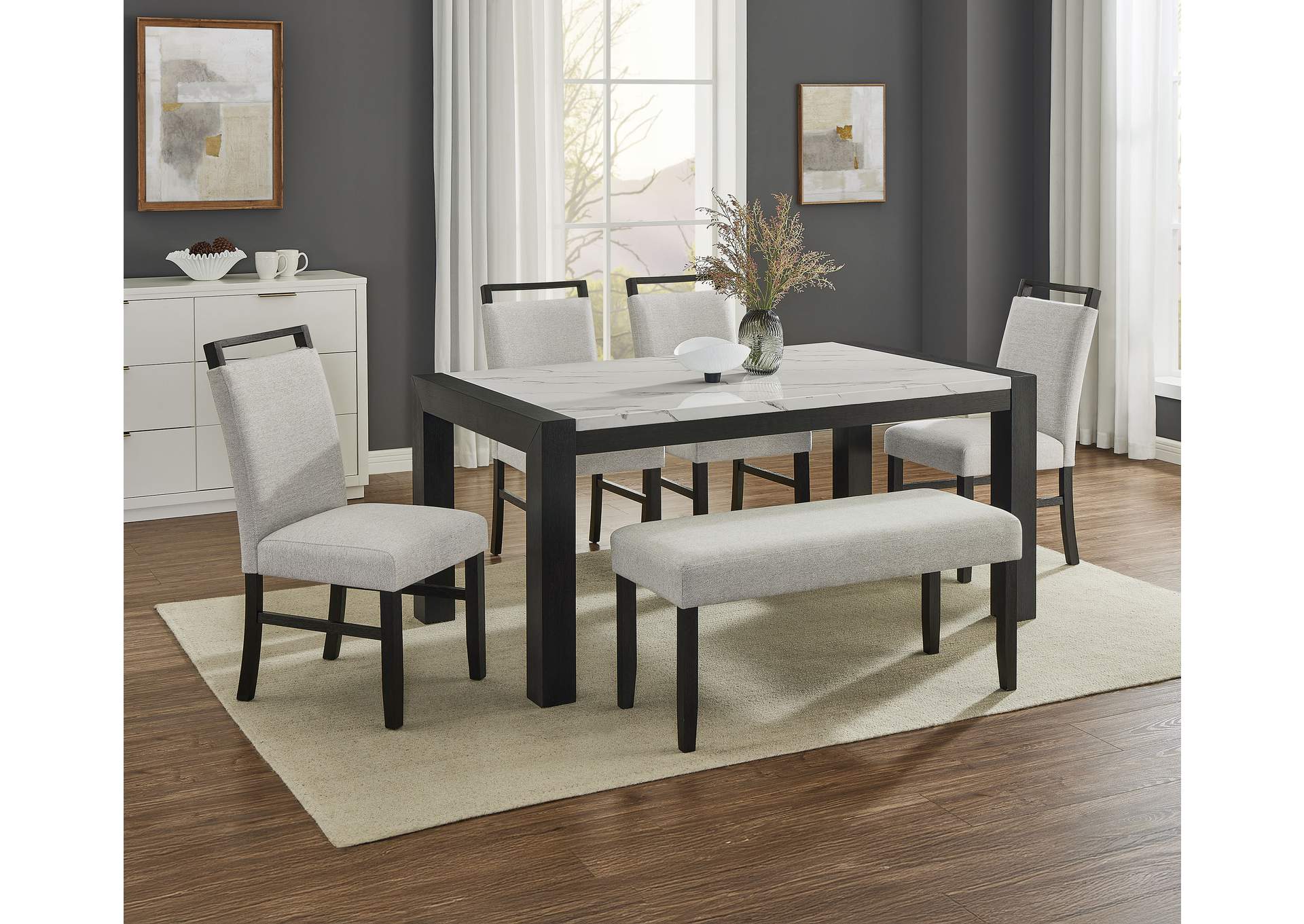 JULES FAUX MARBLE DINING TABLE image 3