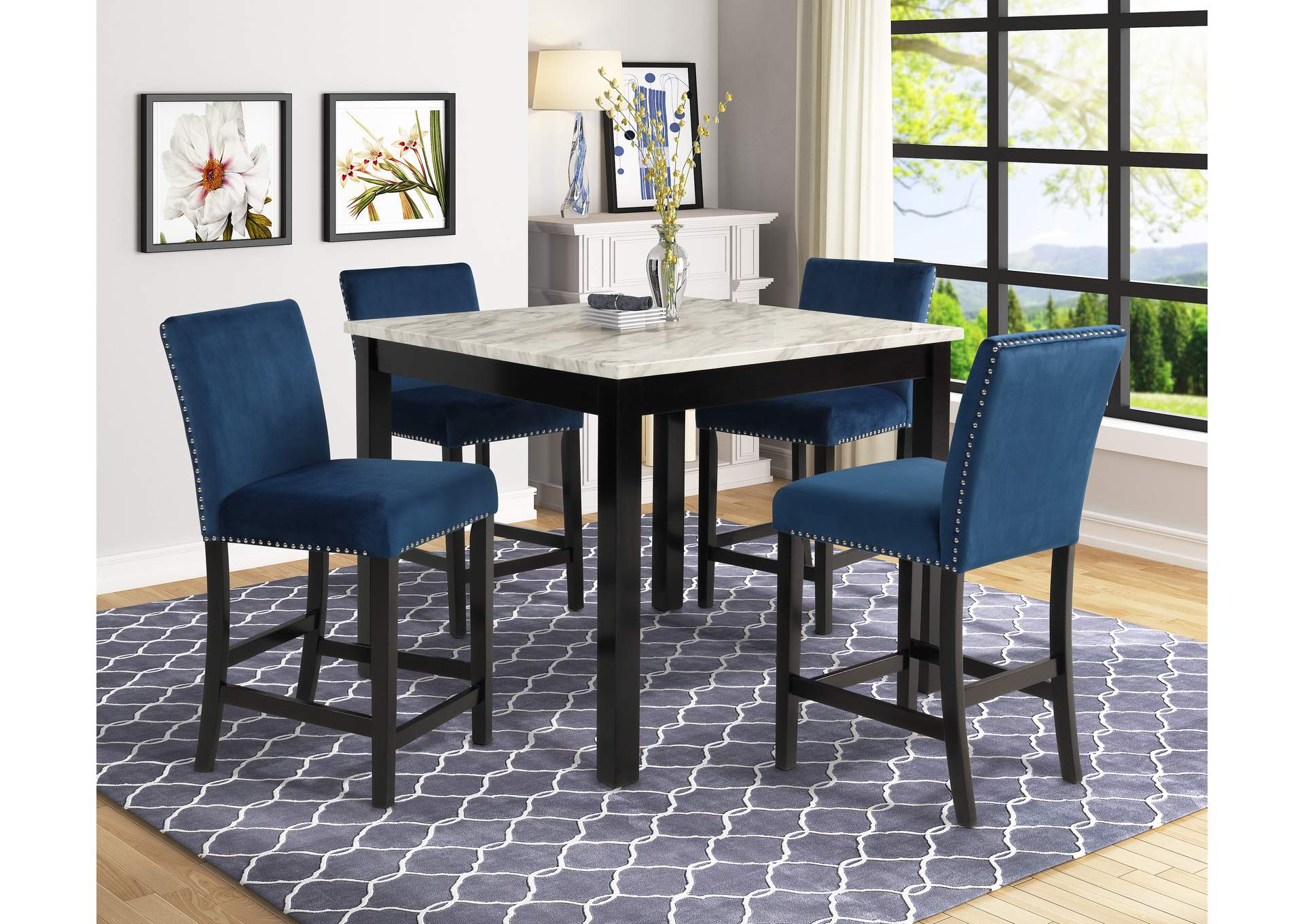 LENNON 5-PACK CONTR HEIGHT TABLE - ROYAL BLUE