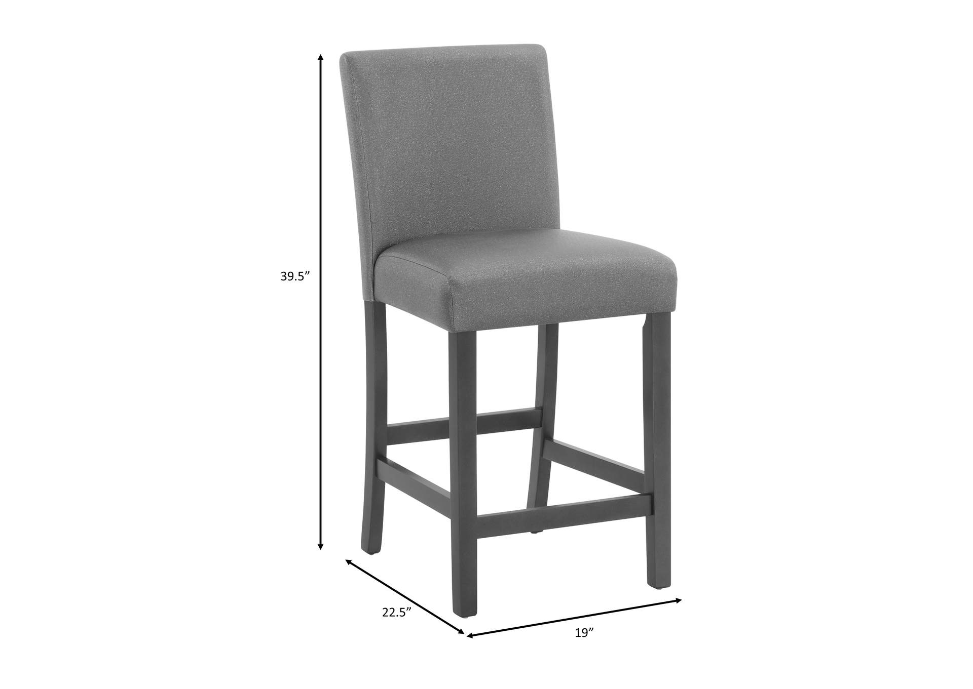 JUDSON 5-PACK COUNTER HEIGHT SET - GLITTER AND GRAY