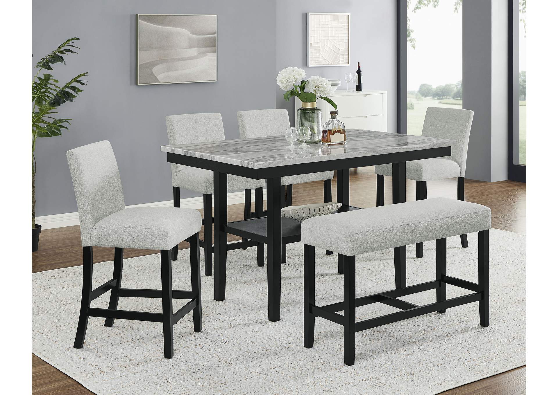 MARBEL COUNTER HEIGHT BENCH - DOVE image 3