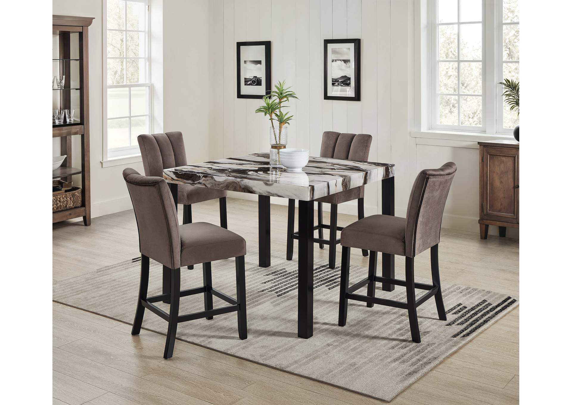 VEGA FAUX MARBLE COUNTER HEIGHT TABLE image 3